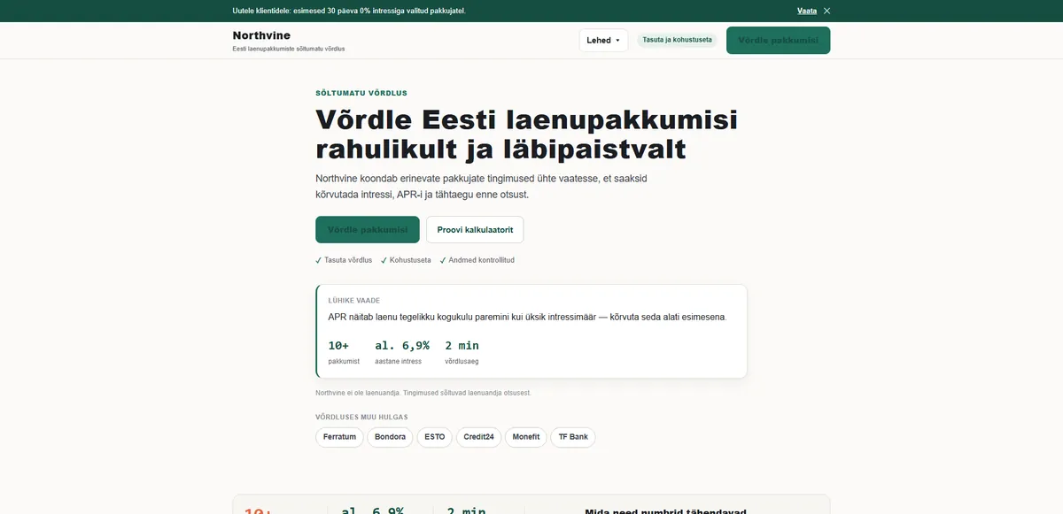 PBN-сайт: сравнение кредитных предложений для рынка Эстонии